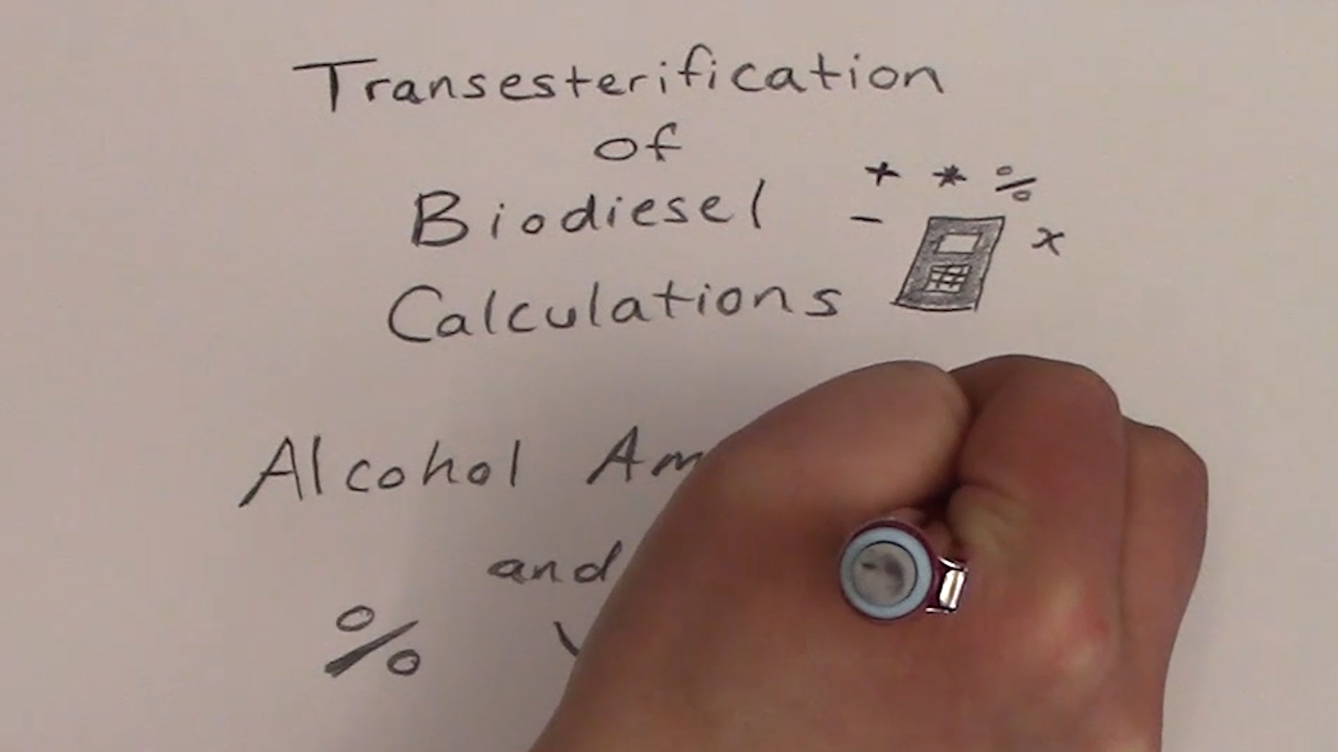 Transesterification of Biodiesel Calculations: Methanol, Ethanol Amounts and % Yield